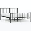 vidaXL Cadre de lit m&eacute;tal sans matelas avec pied de lit noir 140x190cm