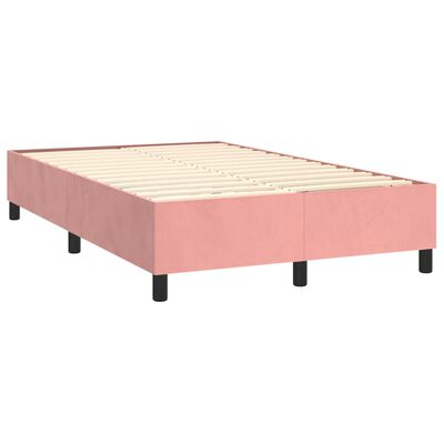 vidaXL Sommier à lattes de lit et matelas LED Rose 120x200 cm Velours