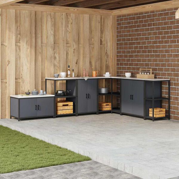 vidaXL Rangement de cuisine Anthracite 60 x 50 x 92 cm Acier