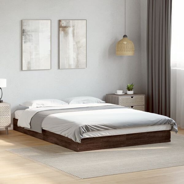 vidaXL Cadre de lit sans matelas ch&ecirc;ne marron 120x200 cm
