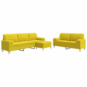 vidaXL Ensemble de canap&eacute;s 3 pcs repose-pied et coussins d&eacute;coratifs
