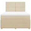 vidaXL Sommier &agrave; lattes de lit avec matelas Cr&egrave;me 140x190 cm Tissu