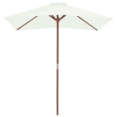 vidaXL Parasol d'extérieur avec mât en bois 150x200 cm Sable