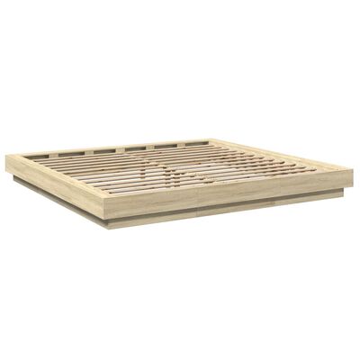 vidaXL Cadre de lit sans matelas chêne sonoma 200x200 cm