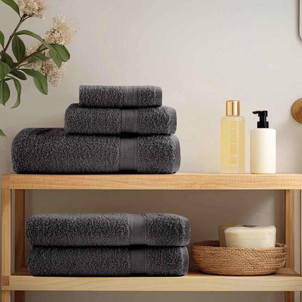 vidaXL Serviette Invit&eacute; SOLUND Anthracite Coton