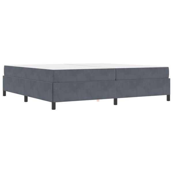 vidaXL Cadre de lit avec matelas Gris fonc&eacute; 200 x 200 cm tissu