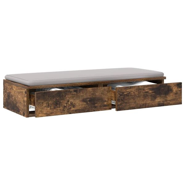 vidaXL Tiroirs de lit avec tiroir Ch&ecirc;ne fum&eacute; 100 x 36,5 x 16,5 cm