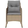 vidaXL Chaises de jardin avec coussins lot de 2 m&eacute;lange beige rotin
