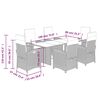vidaXL Ensemble &agrave; manger de jardin coussins 7pcs Noir R&eacute;sine tress&eacute;e