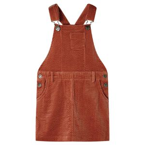 vidaXL Robe salopette pour enfants velours c&ocirc;tel&eacute; cognac 104