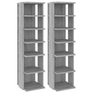vidaXL &Eacute;tag&egrave;res &agrave; chaussures 2 pcs Sonoma gris 27,5x27x102 cm