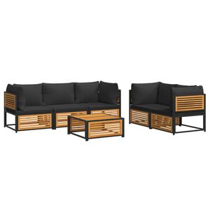 vidaXL Salon de jardin avec coussins 6 pcs bois d'acacia solide