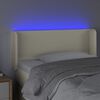 vidaXL T&ecirc;te de lit &agrave; LED Cr&egrave;me 83x16x78/88 cm Similicuir