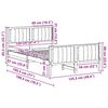 vidaXL Cadre de lit Marron et noir 120 x 190 cm Bois massif en pin