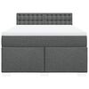 vidaXL Sommier &agrave; lattes de lit avec matelas Gris fonc&eacute; 160x200cm Tissu