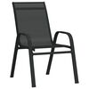 vidaXL Ensemble &agrave; manger de jardin 7 pcs Noir