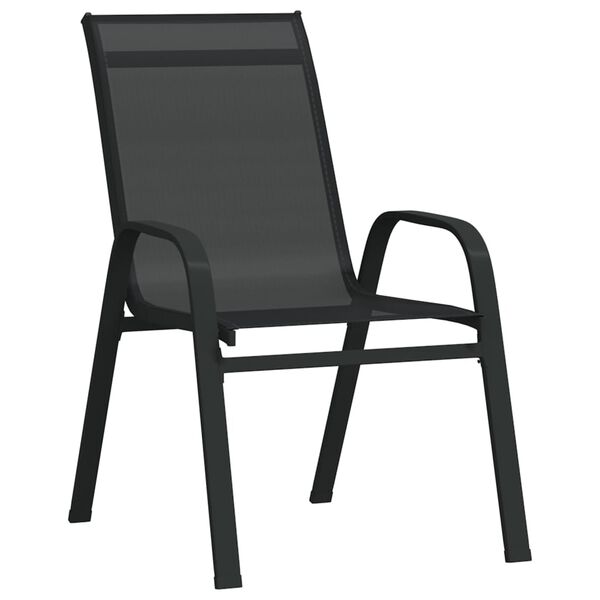 vidaXL Ensemble &agrave; manger de jardin 7 pcs Noir