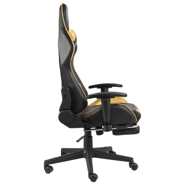 vidaXL Chaise de jeu pivotante avec repose-pied Dor&eacute; PVC