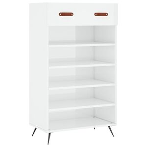 vidaXL Armoire &agrave; chaussure Blanc brillant 60x35x105 cm Bois ing&eacute;nierie