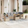 vidaXL Salon de jardin avec coussins 7 pcs beige r&eacute;sine tress&eacute;e