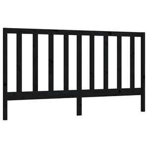 vidaXL T&ecirc;te de lit Noir 206x4x100 cm Bois massif de pin