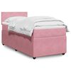 vidaXL Sommier &agrave; lattes de lit avec matelas Rose 90x200 cm Velours