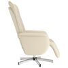 vidaXL Fauteuil inclinable avec repose-pieds crème similicuir