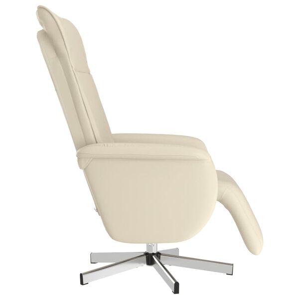 vidaXL Fauteuil inclinable avec repose-pieds crème similicuir