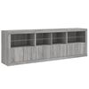 vidaXL Buffet avec lumi&egrave;res LED sonoma gris 202x37x67 cm