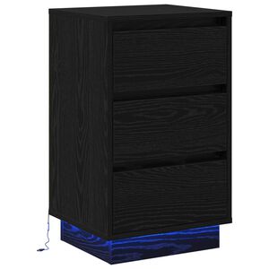 vidaXL Cabinet de chevet Ch&ecirc;ne noir 39 x 34,5 x 65 cm