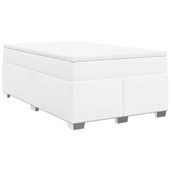vidaXL Sommier &agrave; lattes de lit avec matelas blanc 120x190cm similicuir