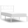 vidaXL Cadre de lit m&eacute;tal sans matelas et t&ecirc;te de lit blanc 107x203 cm
