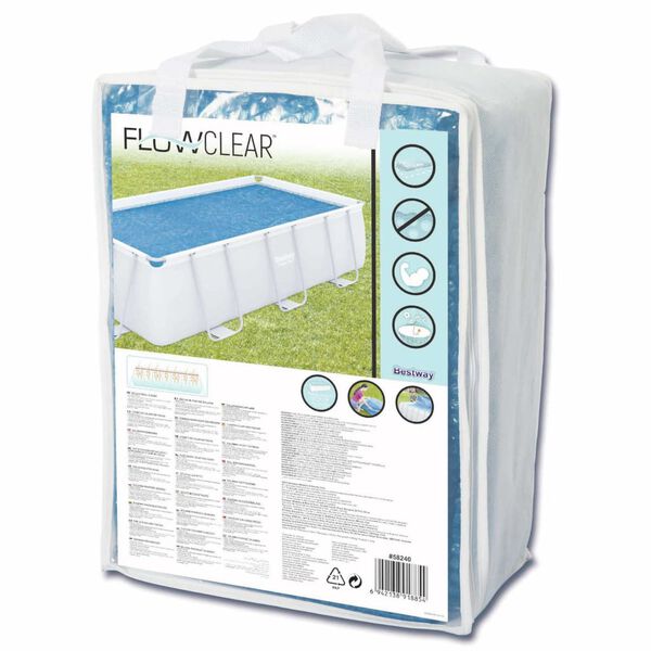 Bestway Couverture de piscine d'&eacute;t&eacute; Rectangulaire 380x180 cm PE Bleu