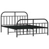 vidaXL Cadre de lit m&eacute;tal sans matelas avec pied de lit noir 140x200cm