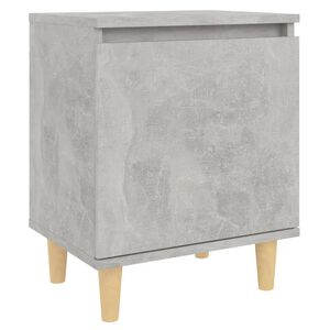 vidaXL Table de chevet avec pieds en bois Gris b&eacute;ton 40x30x50 cm
