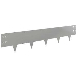 vidaXL Bordure de Pelouse 20 pcs 100 x 20 cm Acier Argent&eacute;