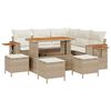 vidaXL Ensemble de canap&eacute; de jardin 9 pc Beige polyrotin