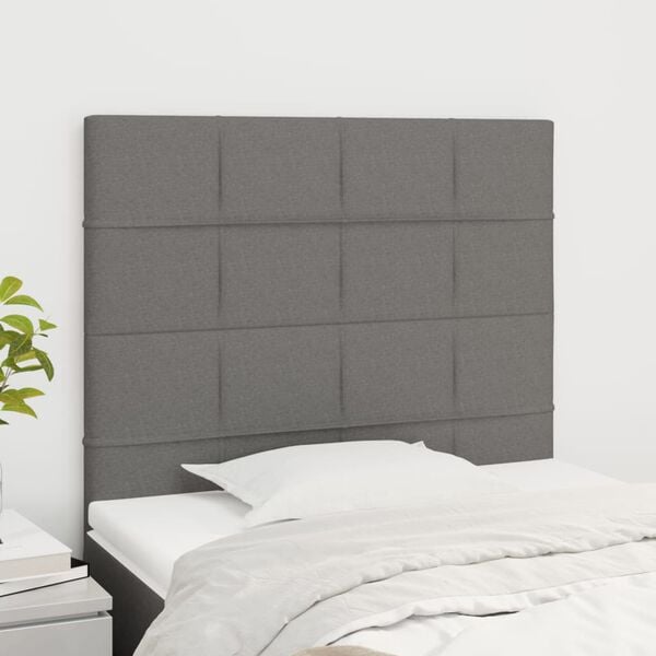 vidaXL Tête de lit Gris foncé 100x5x118/128 cm Tissu