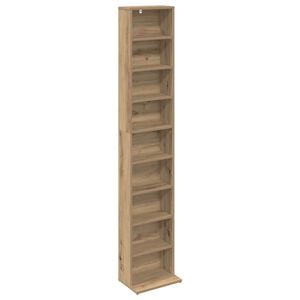 vidaXL Meuble CD Ch&ecirc;ne artisanal 33 x 23,5 x 175 cm Bois d'ing&eacute;nierie