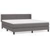 vidaXL Sommier &agrave; lattes de lit avec matelas Gris 180x200 cm Similicuir