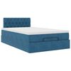 vidaXL Lit ottoman avec matelas bleu fonc&eacute; 120x190 cm velours