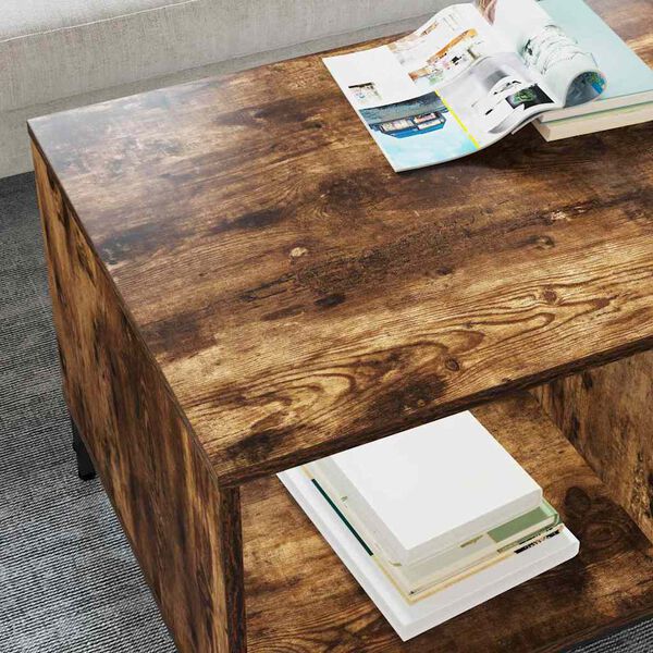 vidaXL Table basse Ch&ecirc;ne fum&eacute; 90 x 49 x 46 cm Bois d'ing&eacute;nierie