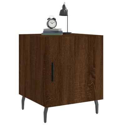 vidaXL Tables de chevet 2pcs chêne marron 40x40x50cm bois d'ingénierie