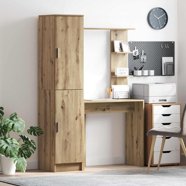 vidaXL Bureau 2 pcs Ch&ecirc;ne artisanal