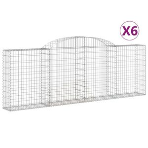 vidaXL Paniers &agrave; gabions arqu&eacute;s 6 pcs 300x30x100/120 cm fer galvanis&eacute;