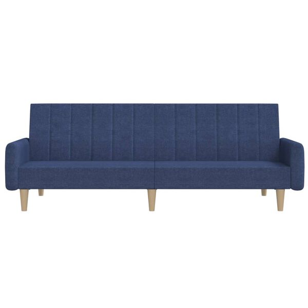 vidaXL Canap&eacute;-lit &agrave; 2 places Bleu Tissu