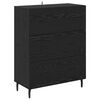 vidaXL Haut Armoire 2 pcs Ch&ecirc;ne noir Bois Agglom&eacute;r&eacute; et Verre