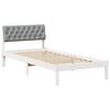 vidaXL Cadre de lit Blanc et gris clair 90 x 190 cm Bois massif en pin