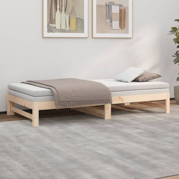 vidaXL Lit coulissant sans matelas 2x(100x200) cm bois de pin massif