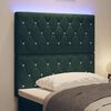 vidaXL T&ecirc;te de lit LED avec t&ecirc;te de lit Vert fonc&eacute; 100 cm Polyester